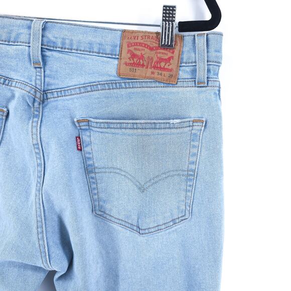 Levis Women 511 All Season Tech Comfort Stretch Lightwash Distress Classic 31x29 - Picture 14 of 14